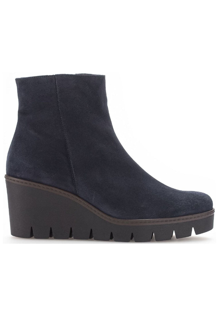 Gabor Stiefelette Veloursleder Marine Warmfutter