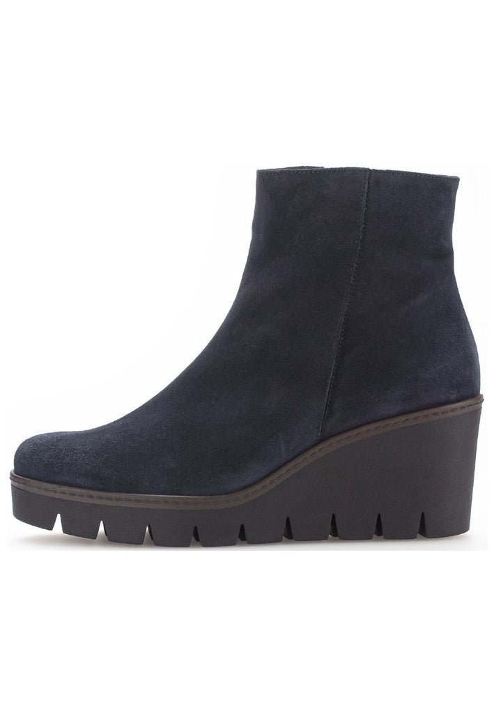 Gabor Stiefelette Veloursleder Marine Warmfutter