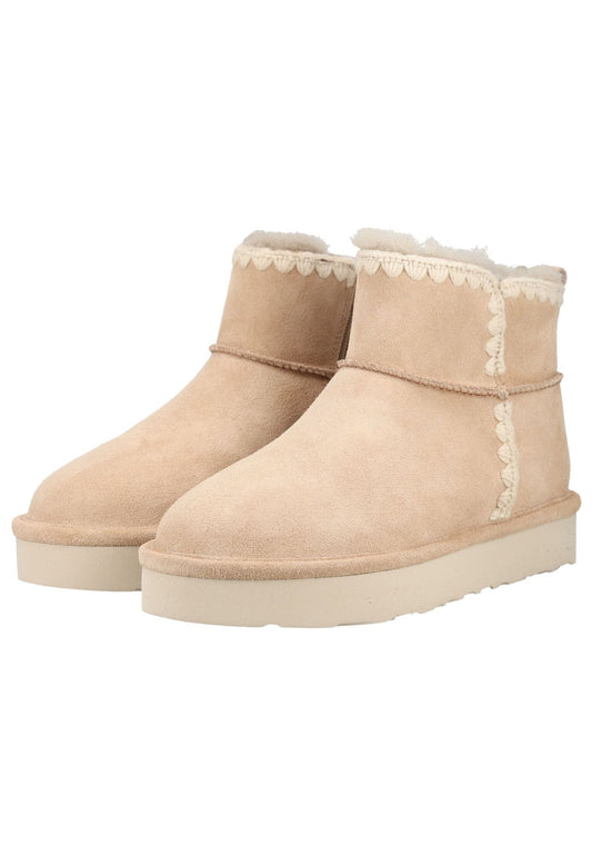 Gabor Stiefelette Veloursleder Sand Warmfutter