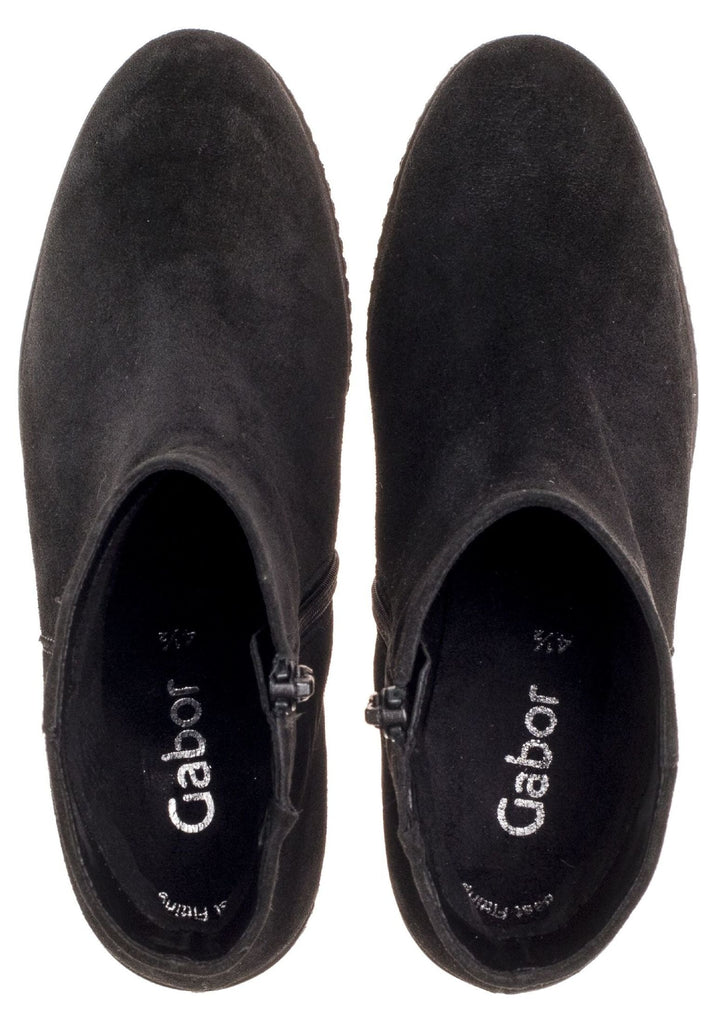 Gabor Stiefelette Veloursleder Schwarz