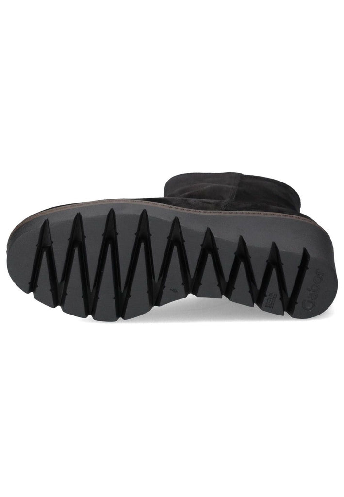 Gabor Stiefelette Veloursleder Schwarz Warmfutter