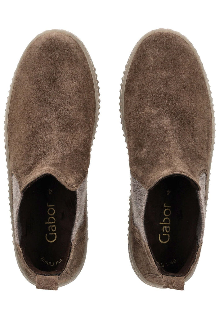 Gabor Stiefelette Veloursleder/Textil Braun/Grau