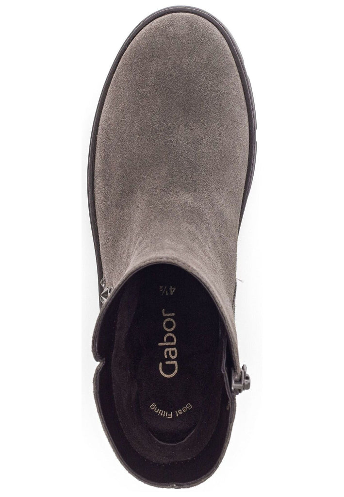 Gabor Stiefelette Veloursleder/Textil Braun/Grau Warmfutter