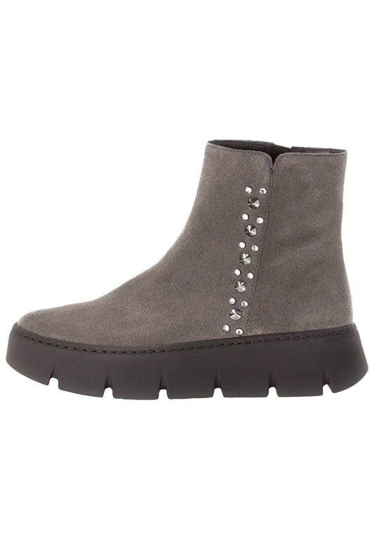 Gabor Stiefelette Veloursleder/Textil Braun/Grau Warmfutter