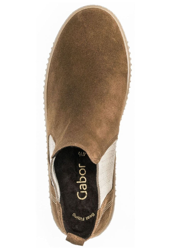 Gabor Stiefelette Veloursleder/Textil Cognac