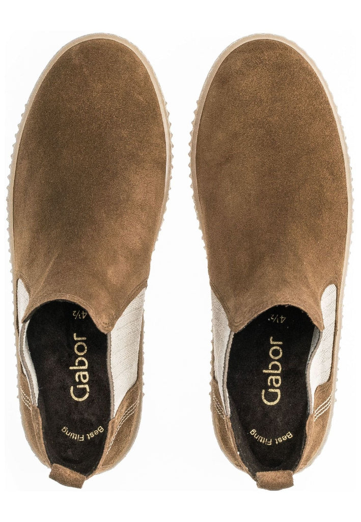 Gabor Stiefelette Veloursleder/Textil Cognac