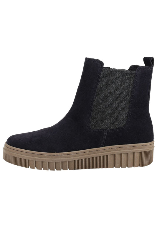Gabor Stiefelette Veloursleder/Textil Dunkelblau Warmfutter