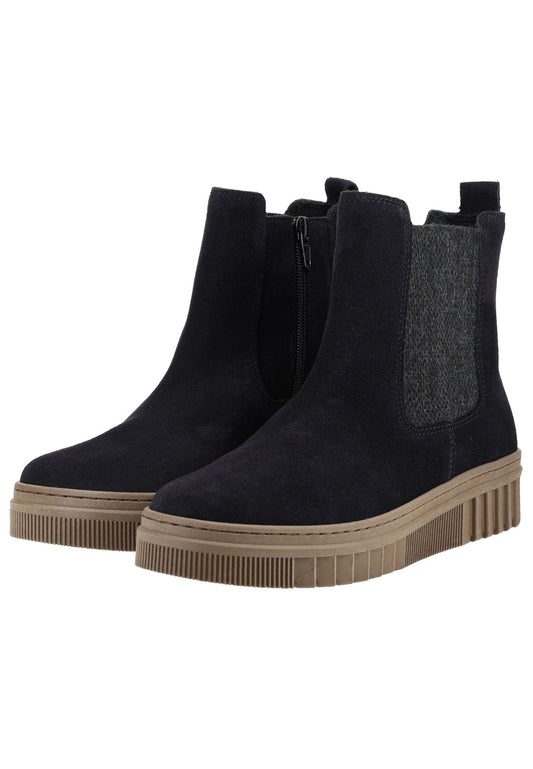 Gabor Stiefelette Veloursleder/Textil Dunkelblau Warmfutter