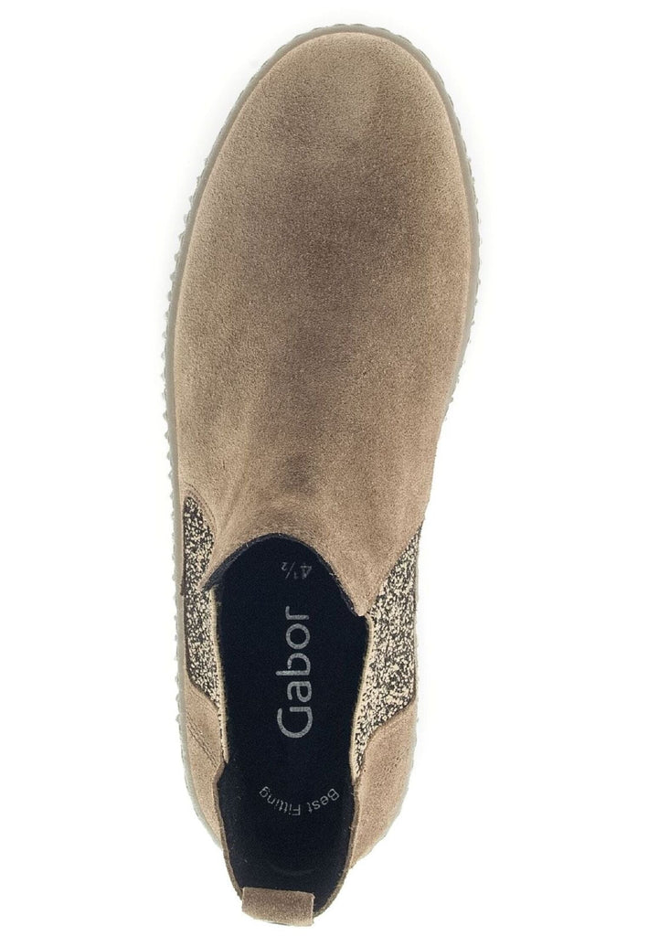 Gabor Stiefelette Veloursleder/Textil Hellbraun