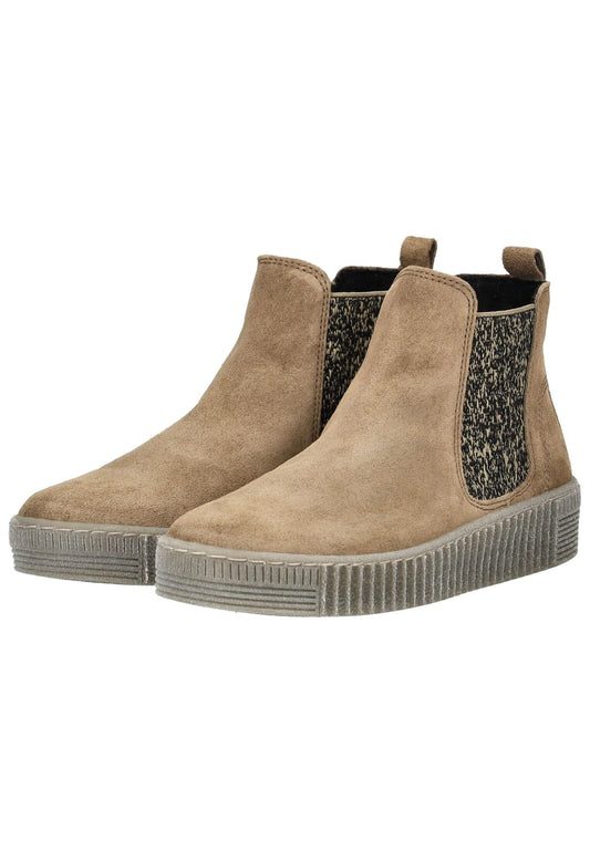 Gabor Stiefelette Veloursleder/Textil Hellbraun