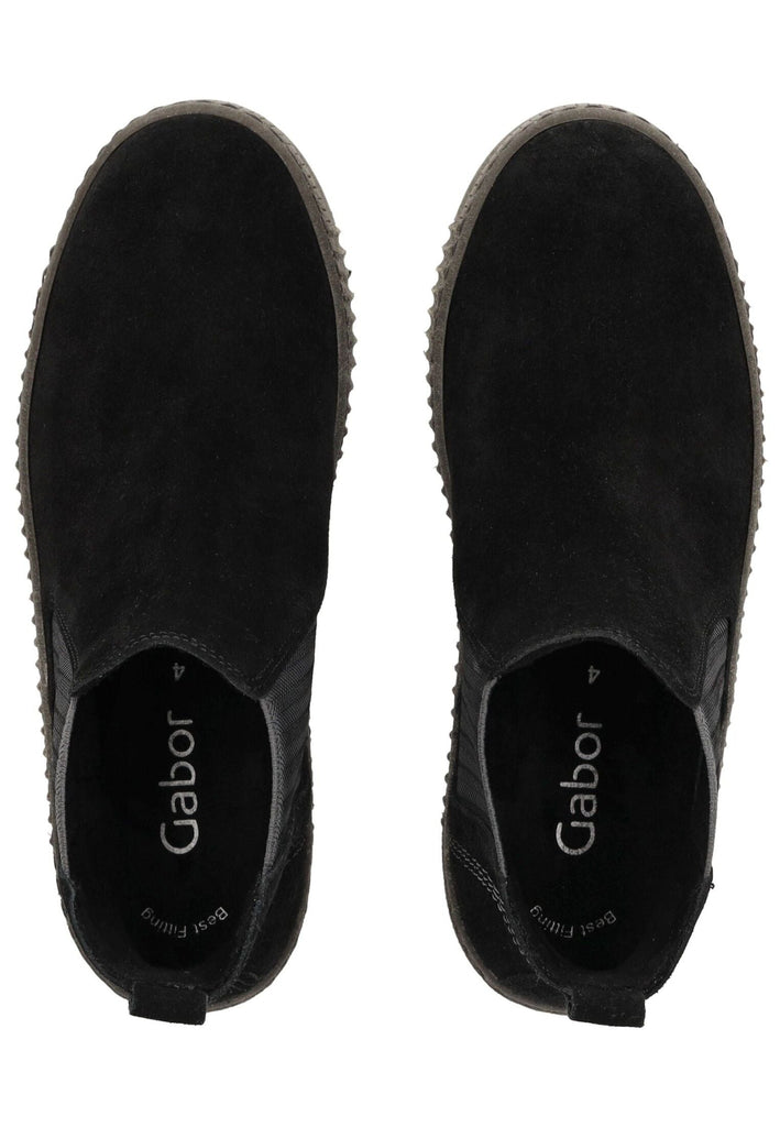 Gabor Stiefelette Veloursleder/Textil Schwarz/Grau
