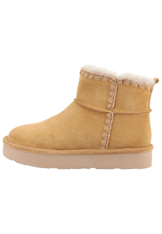 Gabor Stiefelette Veloursleder Walnut Warmfutter