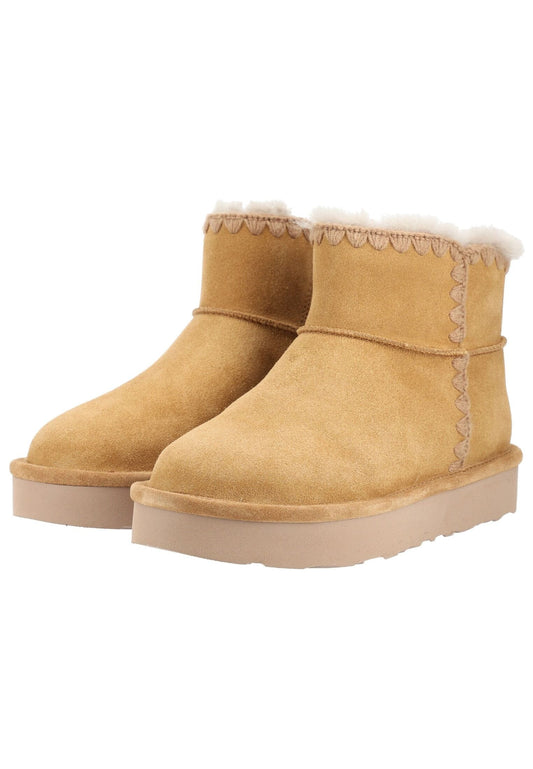 Gabor Stiefelette Veloursleder Walnut Warmfutter