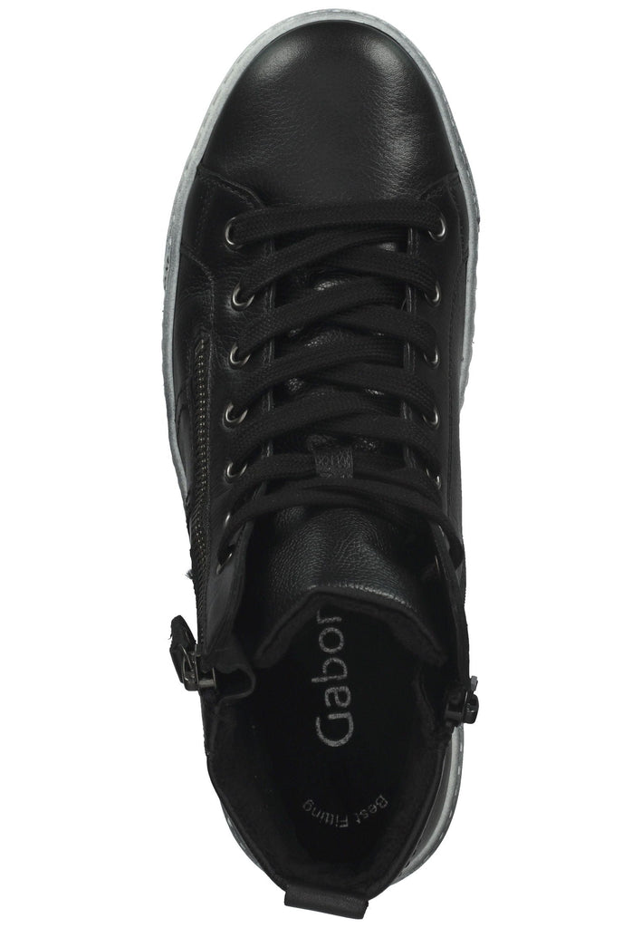 Stiefeletten Gabor Stiefelette Glattleder Schwarz/Grau