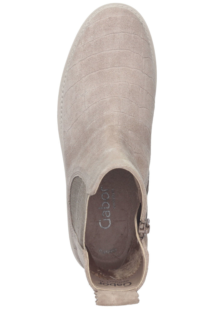 Stiefeletten Gabor Stiefelette Veloursleder Beige