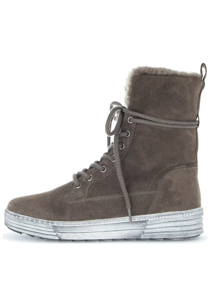 Stiefeletten Gabor Stiefelette Veloursleder Dunkelbraun Warmfutter