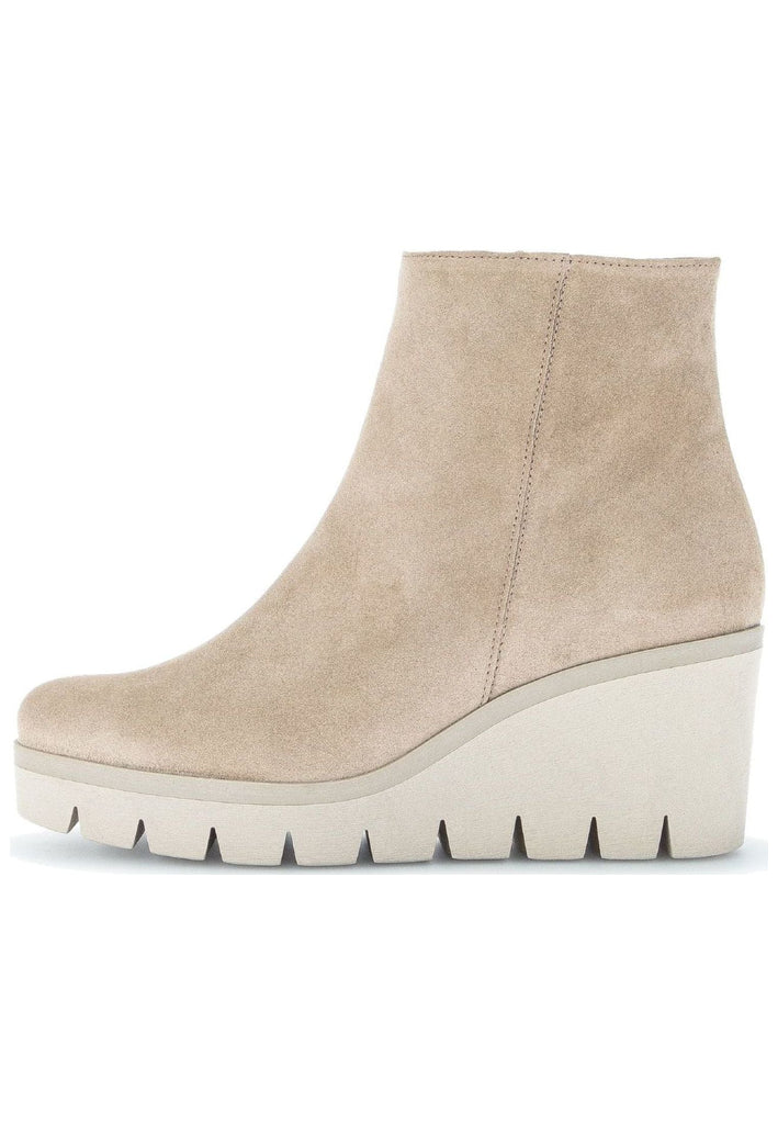 Stiefeletten Gabor Stiefelette Veloursleder Kiesel
