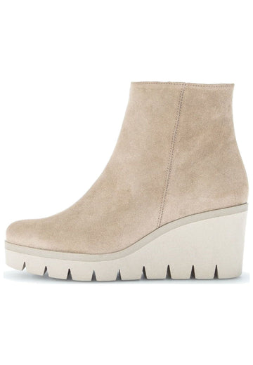 Stiefeletten Gabor Stiefelette Veloursleder Kiesel