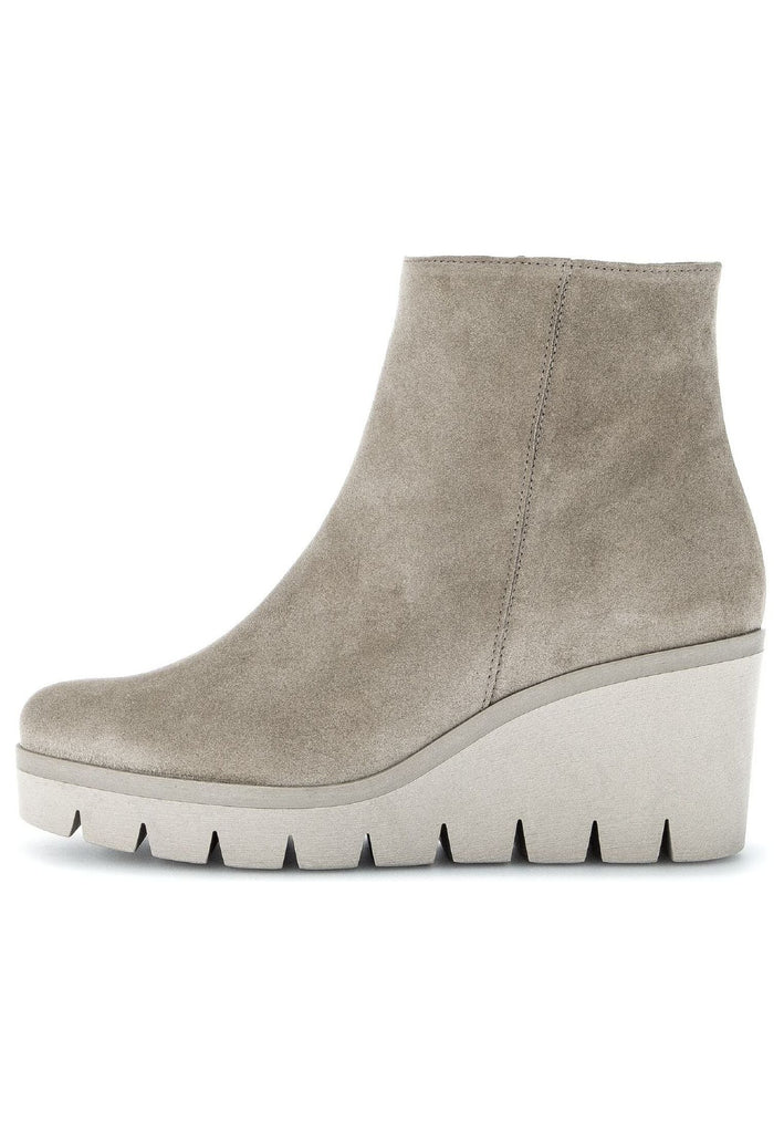 Stiefeletten Gabor Stiefelette Veloursleder Kiesel Warmfutter