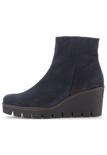 Stiefeletten Gabor Stiefelette Veloursleder Marine Warmfutter