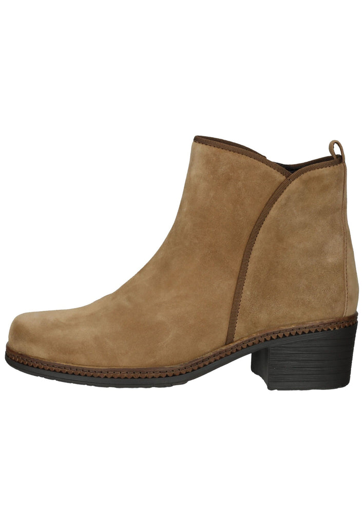 Stiefeletten Gabor Stiefelette Veloursleder Mittelbraun