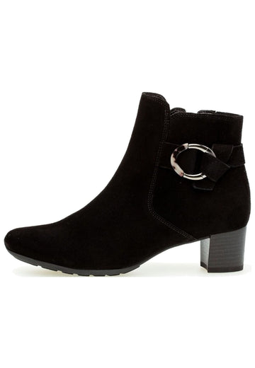 Stiefeletten Gabor Stiefelette Veloursleder Schwarz