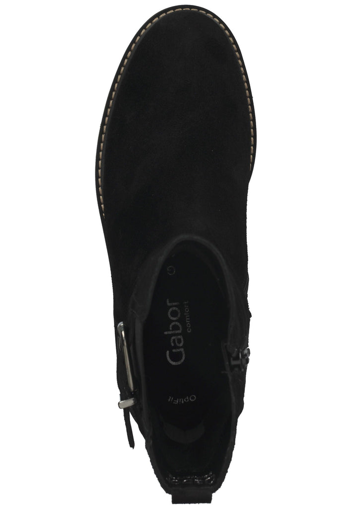 Stiefeletten Gabor Stiefelette Veloursleder Schwarz