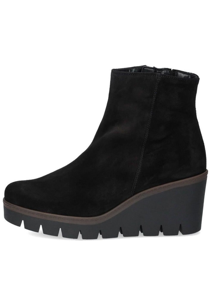 Stiefeletten Gabor Stiefelette Veloursleder Schwarz Warmfutter