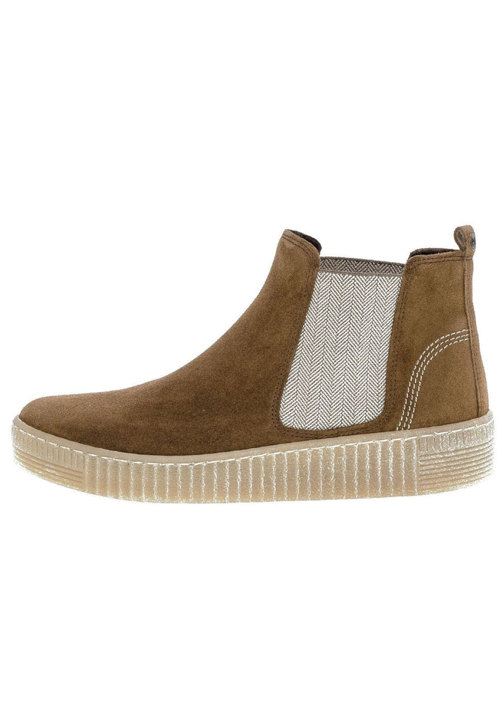 Stiefeletten Gabor Stiefelette Veloursleder/Textil Cognac