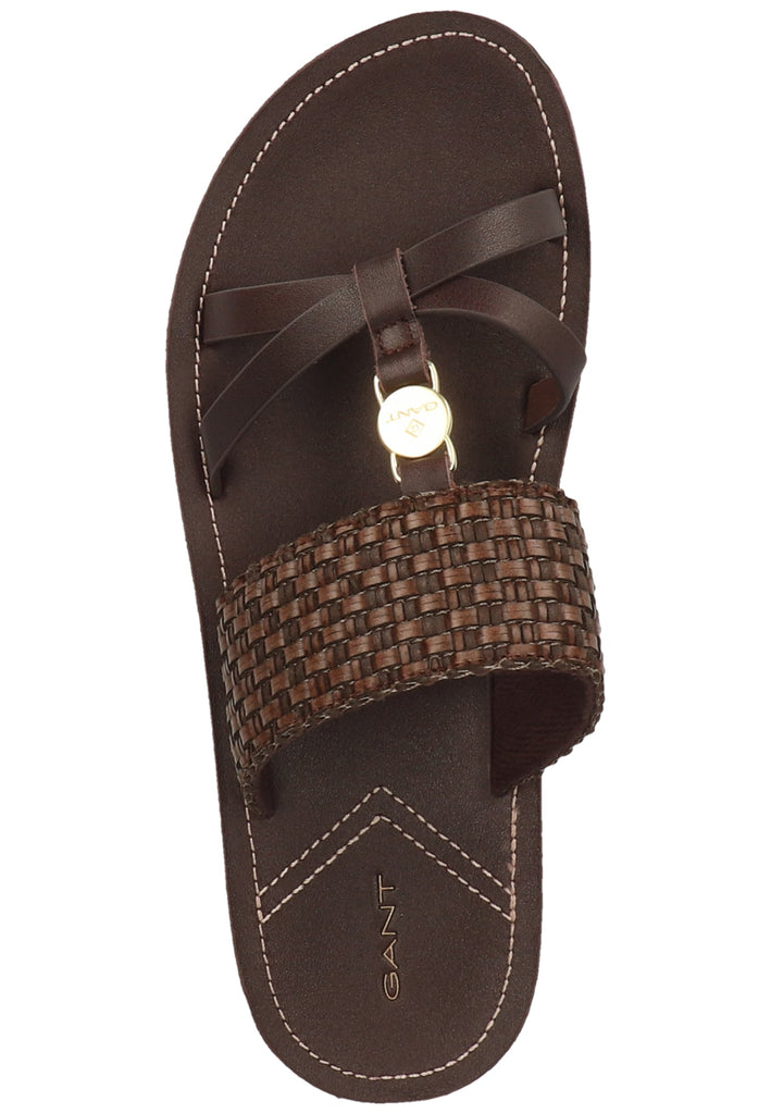 GANT Pantoletten Lederimitat Dunkelbraun