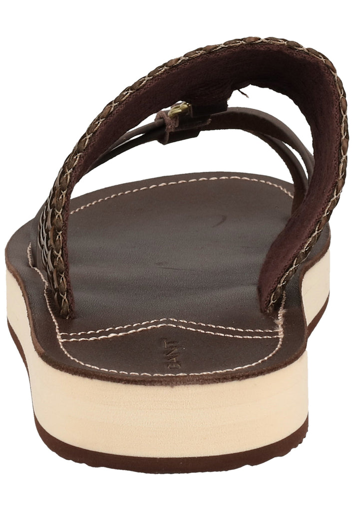 GANT Pantoletten Lederimitat Dunkelbraun