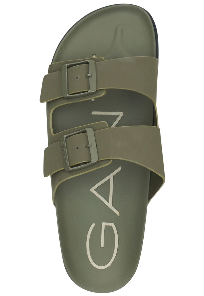 GANT Pantoletten Lederimitat Grün/Schwarz