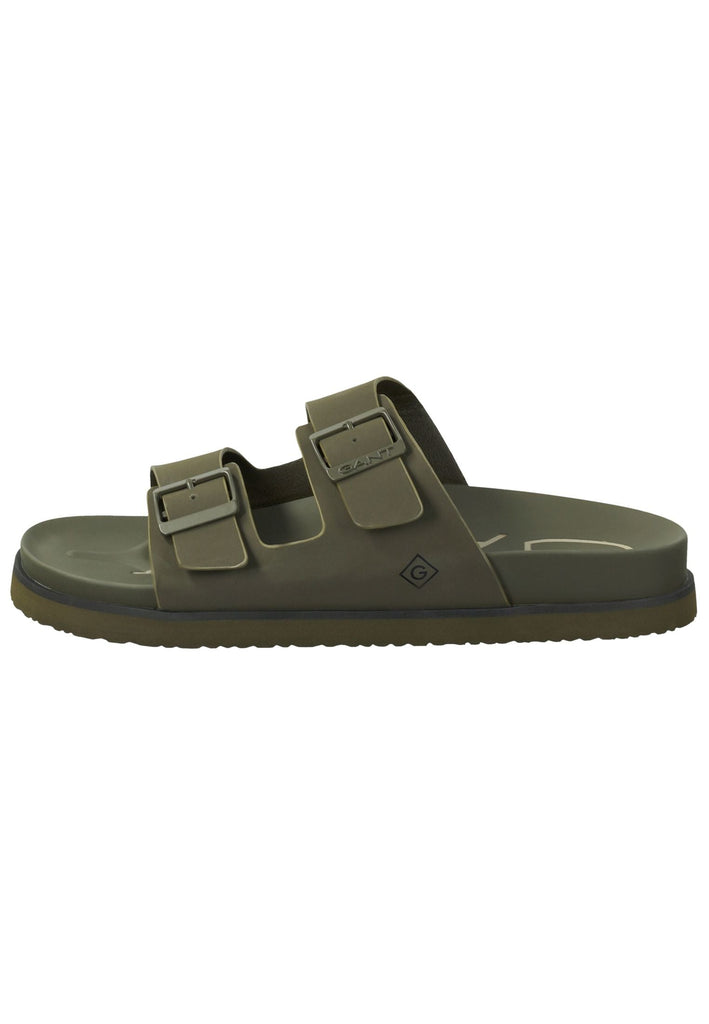 GANT Pantoletten Lederimitat Grün/Schwarz