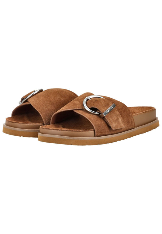 GANT Pantoletten Veloursleder Cognac