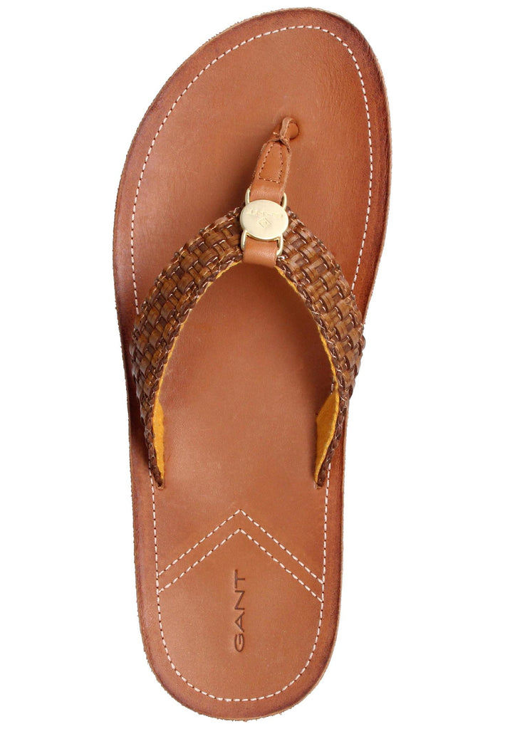 GANT Zehensteg Lederimitat Cognac