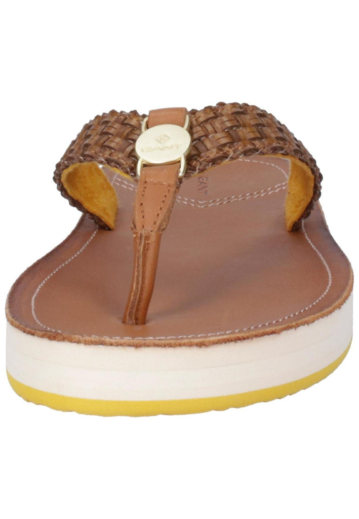 GANT Zehensteg Lederimitat Cognac