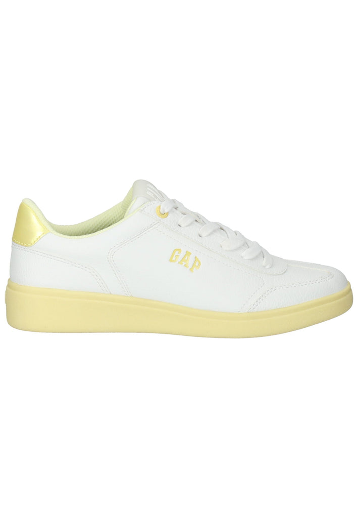 GAP Sneaker Lederimitat Weiß/Gelb