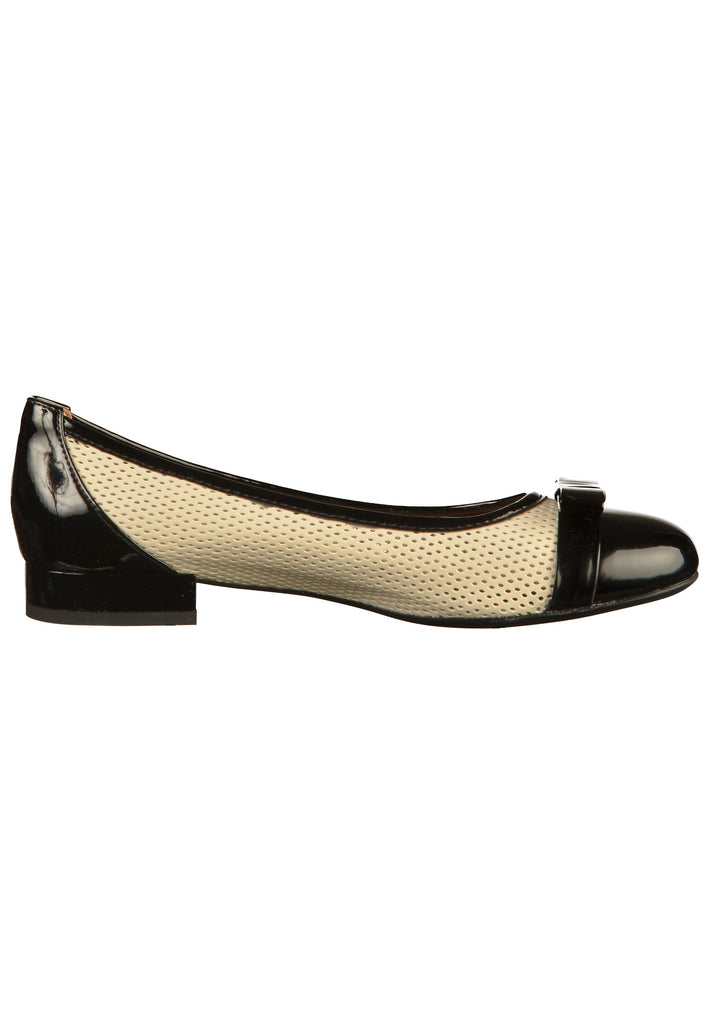 Geox Ballerinas Lederimitat Beige/Schwarz