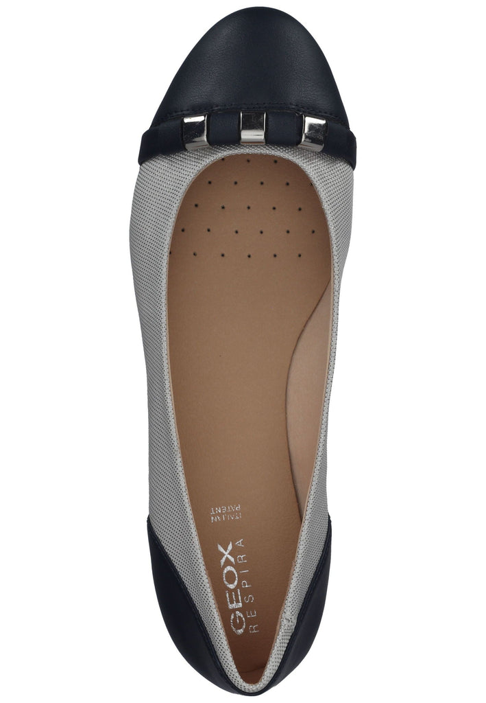 Geox Ballerinas Lederimitat/Textil Silber/Blau