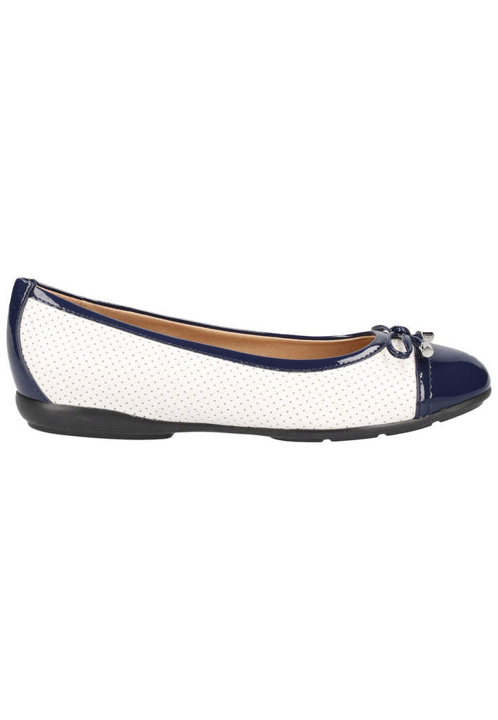 Geox Ballerinas Lederimitat Weiß/Blau