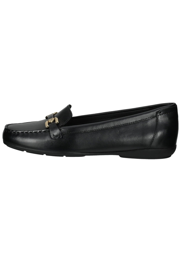 Halbschuhe Geox Mokassin Glattleder Schwarz