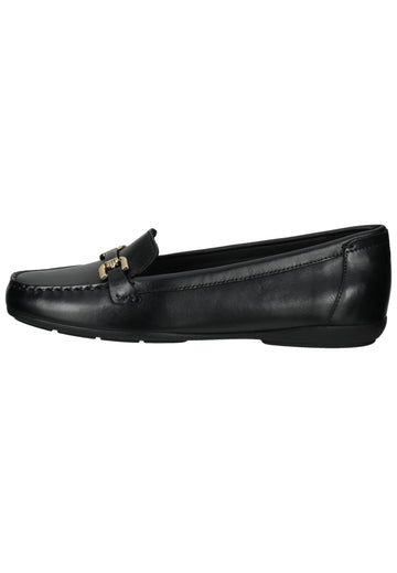 Halbschuhe Geox Mokassin Glattleder Schwarz