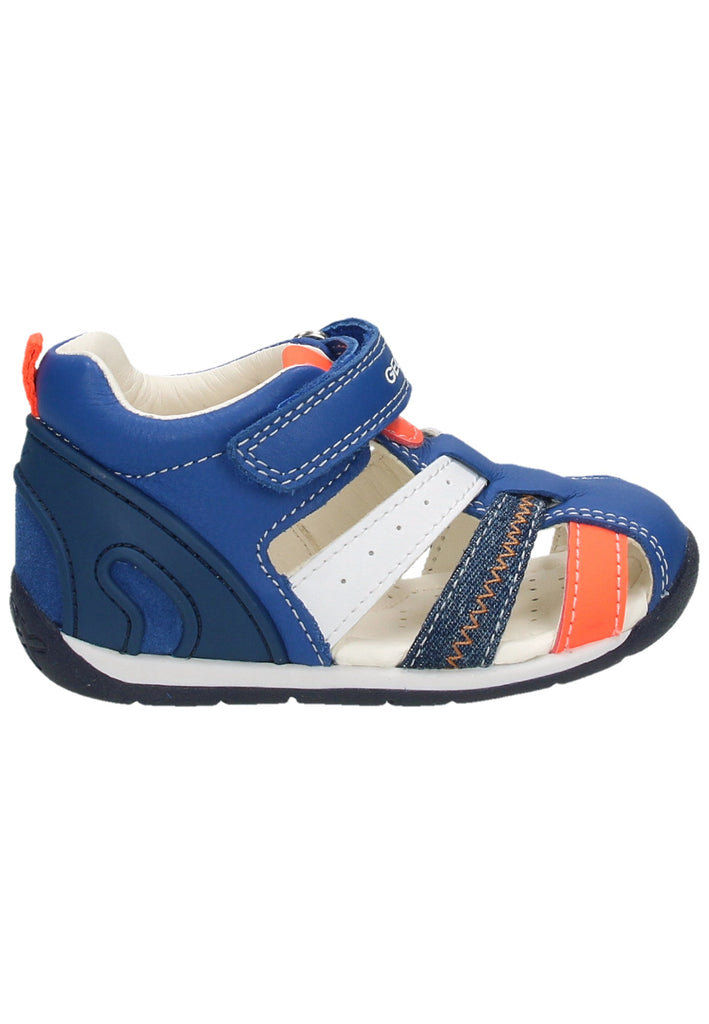 Geox Halbschuhe Leder/Textil Blau/Orange