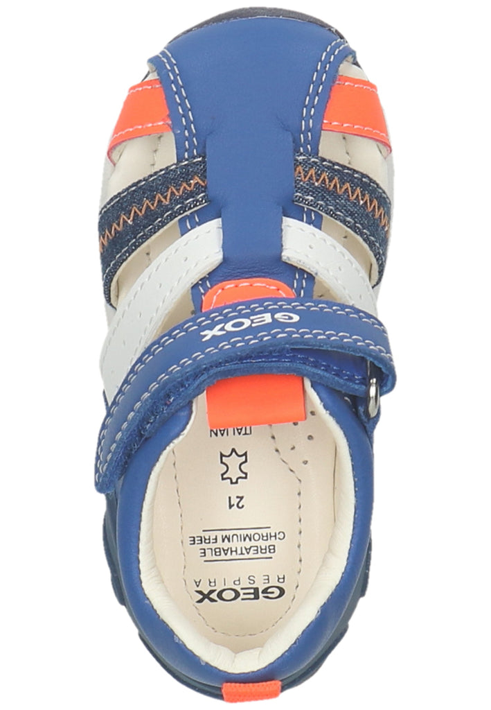 Geox Halbschuhe Leder/Textil Blau/Orange