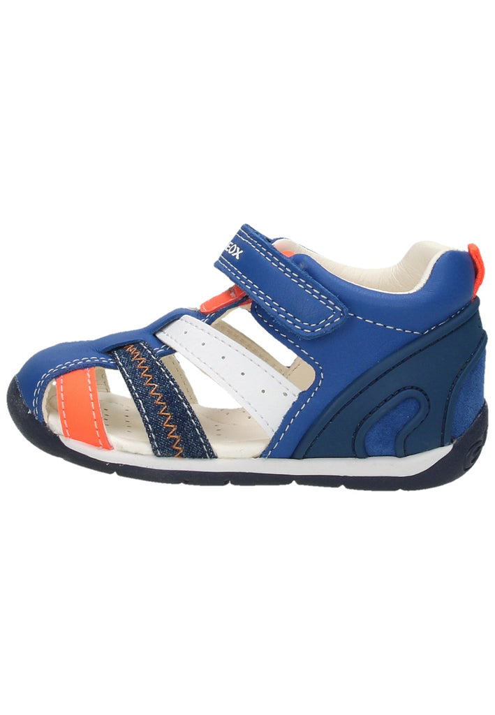 Geox Halbschuhe Leder/Textil Blau/Orange