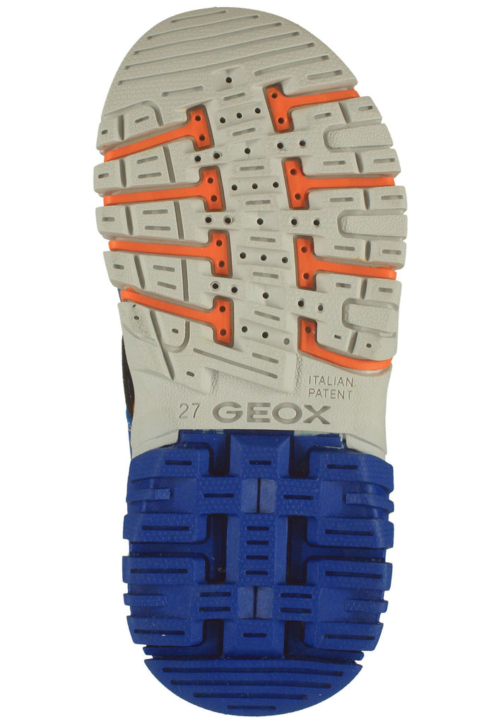 Geox Halbschuhe Lederimitat/Mesh Blau/Orange