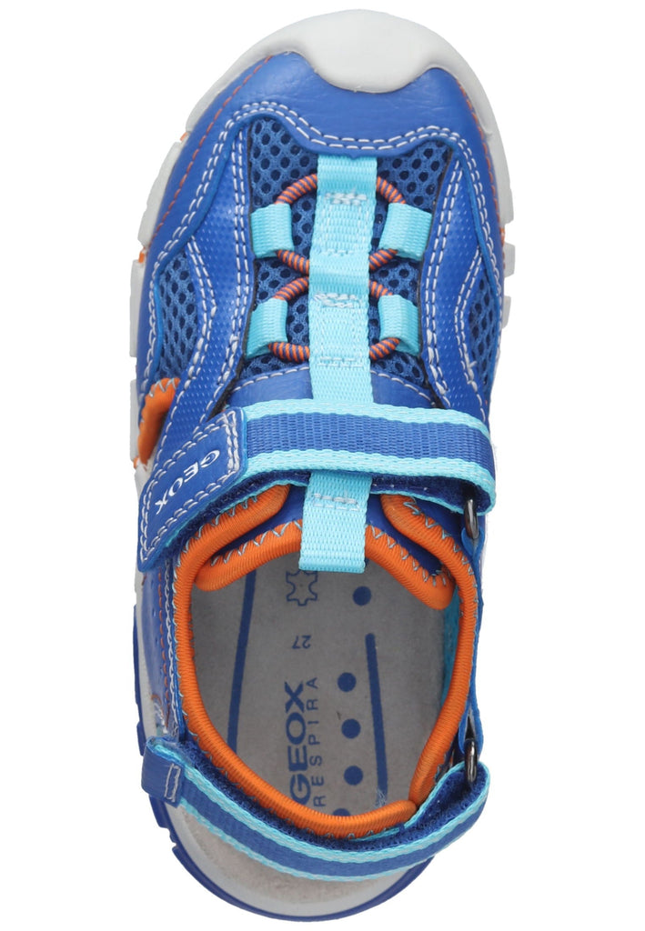 Geox Halbschuhe Lederimitat/Mesh Blau/Orange