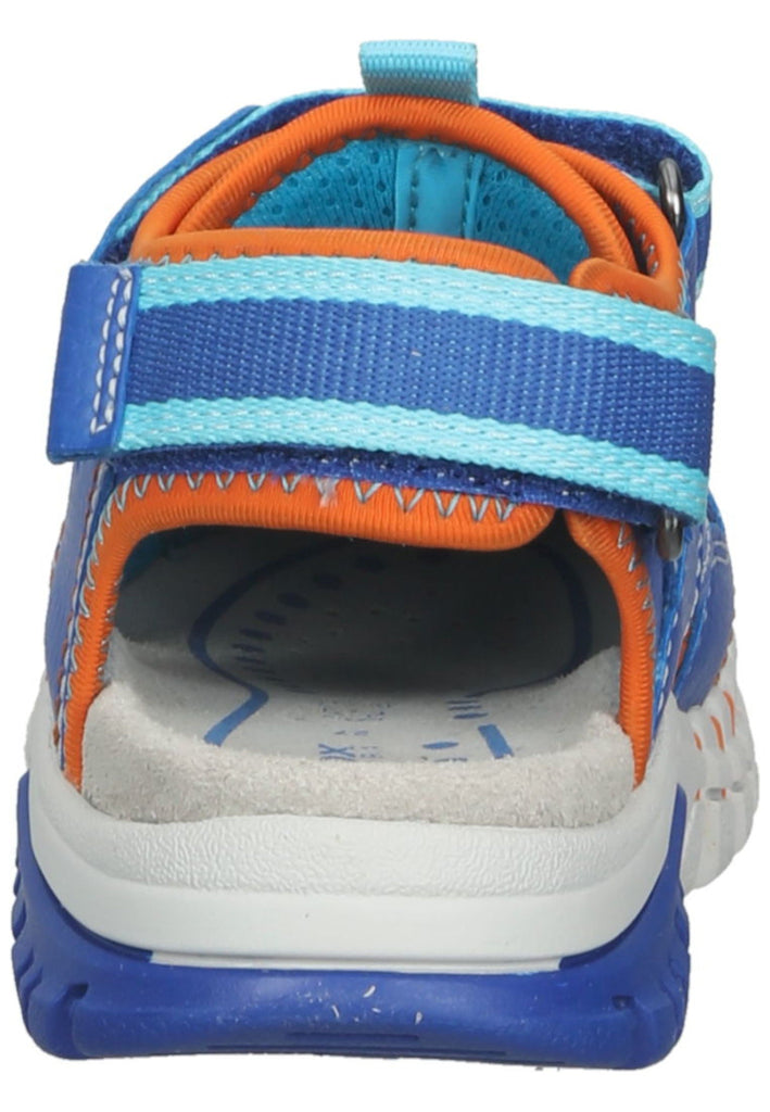 Geox Halbschuhe Lederimitat/Mesh Blau/Orange