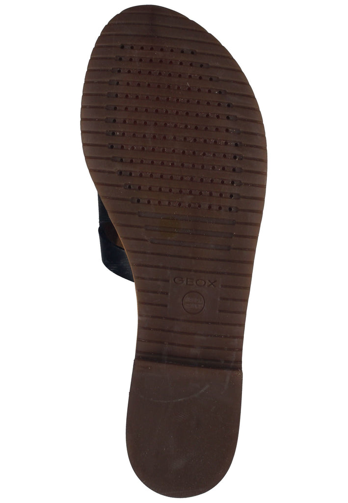Geox Pantoletten Leder Schwarz