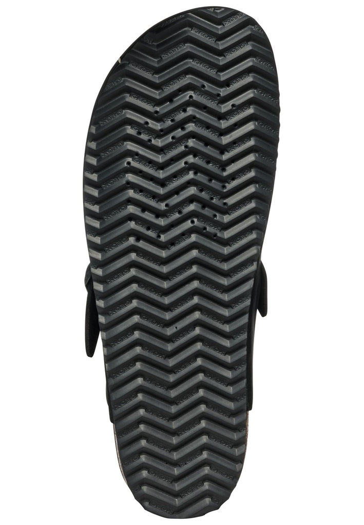 Geox Pantoletten Nubukleder Schwarz